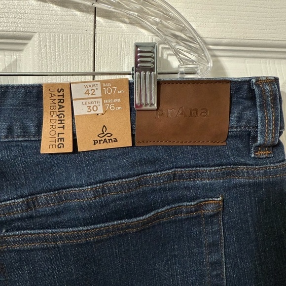 PrAna Men’s Hillgard Jeans Medium Ozone Wash Straight Leg Fit Mens 42/30 Stretch - Picture 5 of 6